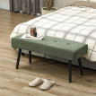 Banc banquette Camet velours côtelé capitonné acier vert