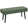 Banc banquette Camet velours côtelé capitonné acier vert