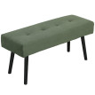 Banc banquette Camet velours côtelé capitonné acier vert