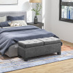Estas Banc coffre de rangement capitonné tissu gris