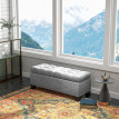 Estas Banc coffre de rangement capitonné tissu gris