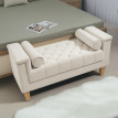 Toranena banc rembourré vintage chenille beige