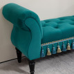 Banc rembourré Amay vintage velours vert