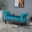 Banc banquette Corioea capitonné velours bleu