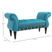 Banc banquette Corioea capitonné velours bleu