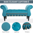 Banc banquette Corioea capitonné velours bleu