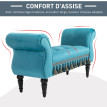 Banc banquette Corioea capitonné velours bleu