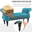 Banc banquette Corioea capitonné velours bleu