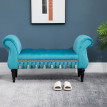 Banc banquette Corioea capitonné velours bleu