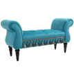 Banc banquette Corioea capitonné velours bleu