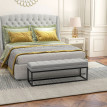 Banc design Zelia bout de lit banc d’entrée gris clair