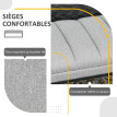 Banc design Zelia bout de lit banc d’entrée gris clair