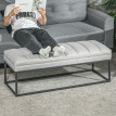 Banc design Zelia bout de lit banc d’entrée gris clair