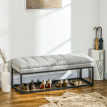 Banc design Zelia bout de lit banc d’entrée gris clair