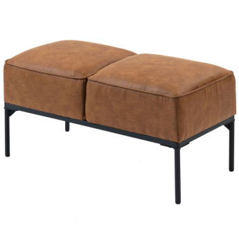 Rivison Banc de lit moderne en cuir synthétique marron
