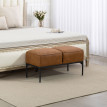 Rivison Banc de lit moderne en cuir synthétique marron