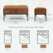 Rivison Banc de lit moderne en cuir synthétique marron