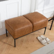 Rivison Banc de lit moderne en cuir synthétique marron