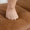 Rivison Banc de lit moderne en cuir synthétique marron