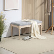 Produit Felanin banc bout de lit rembourré vintage lin synthétique gris clair