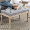 Produit Felanin banc bout de lit rembourré vintage lin synthétique gris clair