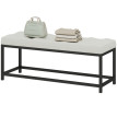 Banc de bout de lit Kalal velours capitonné métal crème