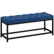 Montorara banc pied de lit capitonné velours bleu foncé