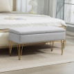Banc de bout de lit Elos coffre tissu acier gris clair
