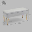 Banc de bout de lit Elos coffre tissu acier gris clair