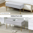 Banc de bout de lit Elos coffre tissu acier gris clair