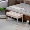 Banc Verinson vintage capitonné pieds tournés shabby chic beige