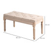 Banc Verinson vintage capitonné pieds tournés shabby chic beige