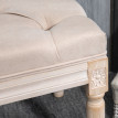 Banc Verinson vintage capitonné pieds tournés shabby chic beige