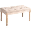 Banc Verinson vintage capitonné pieds tournés shabby chic beige