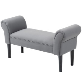 Banc Valolian banc de lit rembourré robuste gris foncé