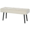 Tabouret de bout de lit Floria velours pieds acier blanc crème