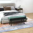 Banc rembourré Elraes banc lit velours vert