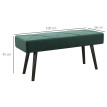 Banc rembourré Elraes banc lit velours vert