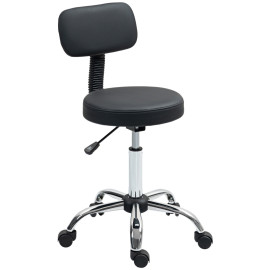 Tabouret Saliel pivotant réglable avec dossier noir
