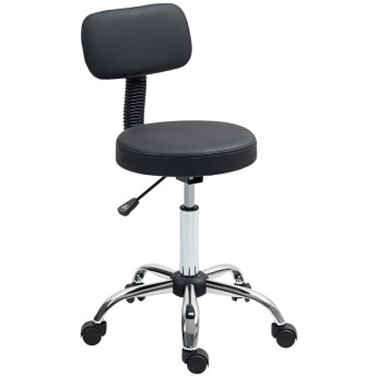 Tabouret Saliel pivotant réglable avec dossier noir