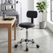 Tabouret Saliel pivotant réglable avec dossier noir