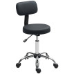 Tabouret Saliel pivotant réglable avec dossier noir