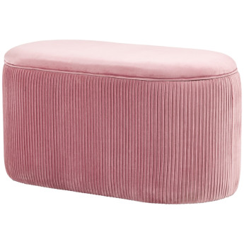 Jarier Banc de rangement ottomane velours côtelé rose