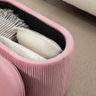 Jarier Banc de rangement ottomane velours côtelé rose