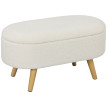 Banc de rangement Helas bout de lit rembourré teddy blanc