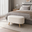 Banc de rangement Helas bout de lit rembourré teddy blanc