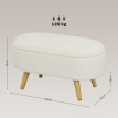 Banc de rangement Helas bout de lit rembourré teddy blanc