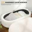 Banc de rangement Helas bout de lit rembourré teddy blanc