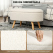 Banc de rangement Helas bout de lit rembourré teddy blanc