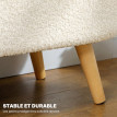Banc de rangement Helas bout de lit rembourré teddy blanc